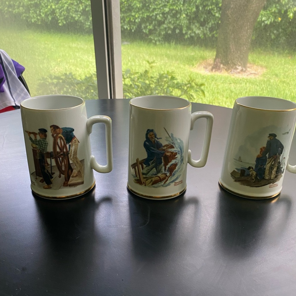 Norman Rockwell mugs. 1985 Seafaring theme.